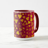 Mug Coeurs en chute Or rouge (Devant droit)