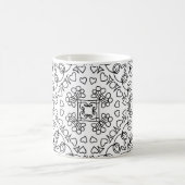 Mug Coeurs en forme de noir et blanc Motifs (Centre)