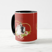 Mug Cœurs entrelacés brique rouge (Devant gauche)