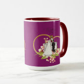 Mug Cœurs entrelacés magenta (Devant droit)