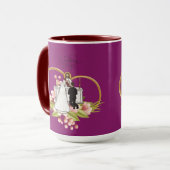Mug Cœurs entrelacés magenta (Devant gauche)