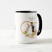 Mug Cœurs entrelacés noir & blanc (Devant droit)