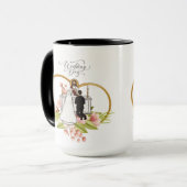 Mug Cœurs entrelacés noir & blanc (Devant gauche)