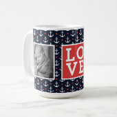 Mug Coeurs et AMOUR du motif | d'Ancres avec des (Devant gauche)