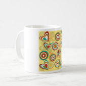 Mug Coeurs et cercles Boho rétro les années 70 Motif S (Devant gauche)