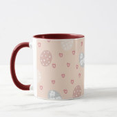 Mug Coeurs et cercles roses Motif Pâques (Gauche)