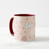 Mug Coeurs et cercles roses Motif Pâques (Devant gauche)
