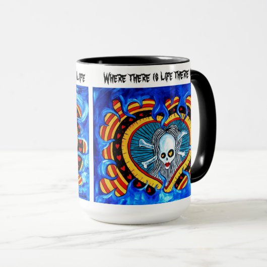 Mug Coeurs et crânes (Devant droit)