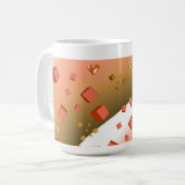 Mug Cœurs et cubes flottants orange (Devant gauche)
