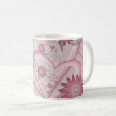 Mug Coeurs et fleurs Abstraits roses Aimer l'art fract (Devant droit)