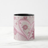 Mug Cœurs et fleurs abstraits roses Amour Art fractal (Centre)