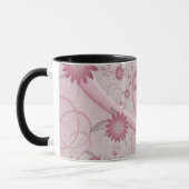 Mug Cœurs et fleurs abstraits roses Amour Art fractal (Gauche)