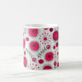 Mug Coeurs et fleurs blancs et rouges blancs (Centre)