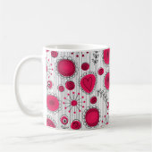 Mug Coeurs et fleurs blancs et rouges blancs (Gauche)