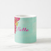 Mug Coeurs et fleurs de doodle à main mignonne (Centre)