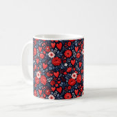 Mug Cœurs et Fleurs Fantaisistes (Devant gauche)