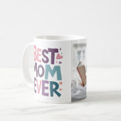 Mug Coeurs et fleurs mignons Meilleure maman jamais (Devant gauche)
