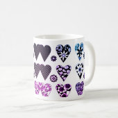 Mug Coeurs et fleurs Pop couleur moderne (Devant droit)