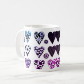 Mug Coeurs et fleurs Pop couleur moderne (Devant gauche)