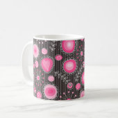 Mug Coeurs et fleurs rose et bleu Whimsical (Devant gauche)