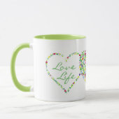 Mug Coeurs et fleurs, thé d'amour (Gauche)