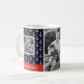 Mug Coeurs et monogramme de la photo de famille du (Devant gauche)