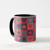 Mug Coeurs et rose de profil sous convention (Devant gauche)
