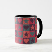 Mug Coeurs et rose de profil sous convention (Devant droit)
