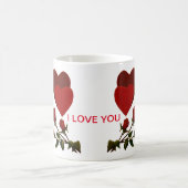Mug Coeurs et roses rouges que je t'aime (Centre)