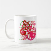 Mug Coeurs et rouleaux lumineux pour des amants (Gauche)