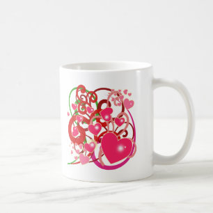 Mug Coeurs et rouleaux lumineux pour des amants