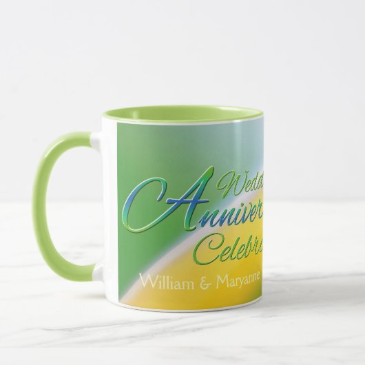 Mug Coeurs fleurs sauvages 20e fête Mariage (Gauche)