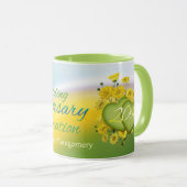 Mug Coeurs fleurs sauvages 20e fête Mariage (Devant droit)