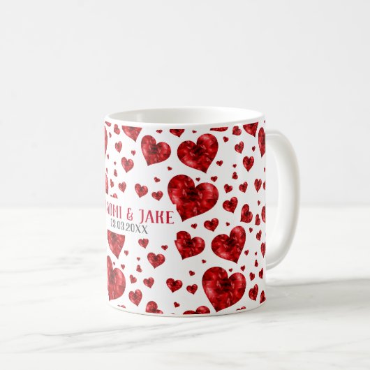 Mug Coeurs floraux rouges (Devant droit)