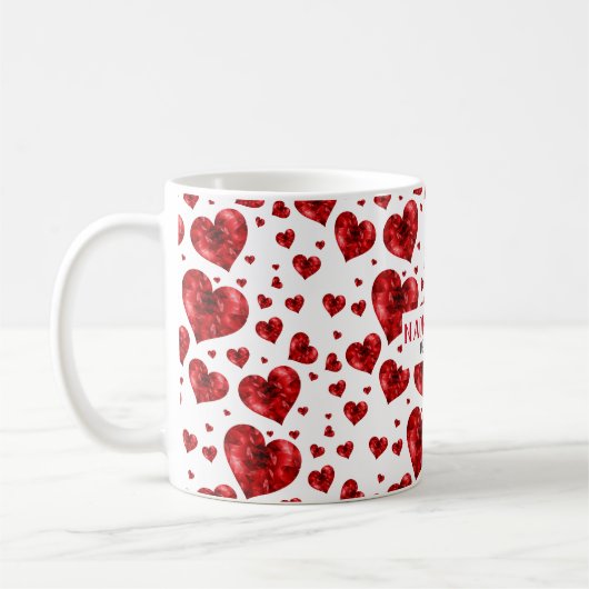 Mug Coeurs floraux rouges (Gauche)