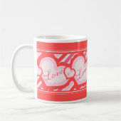 Mug Coeurs frileux Jour des Valentines d'Amour Rouge e (Gauche)
