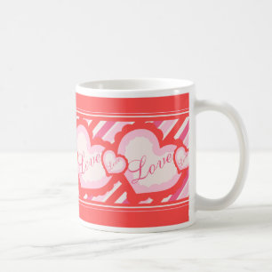 Mug Coeurs frileux Jour des Valentines d'Amour Rouge e