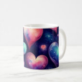 Mug Coeurs Galaxy Aquarelle Valentine Art (Devant droit)
