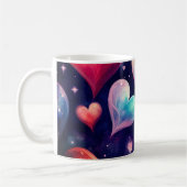 Mug Coeurs Galaxy Aquarelle Valentine Art (Gauche)