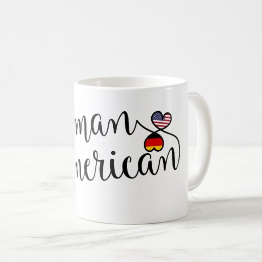 Mug Coeurs germano-américains entrelacés (Devant droit)