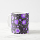 Mug Coeurs gris violet blanc et fleurs florales (Devant gauche)