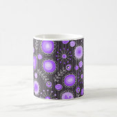 Mug Coeurs gris violet blanc et fleurs florales (Centre)