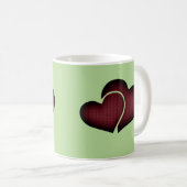 Mug Cœurs Hachurés Double Marron Foncé (Devant droit)