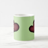 Mug Cœurs Hachurés Double Marron Foncé (Centre)