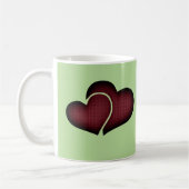 Mug Cœurs Hachurés Double Marron Foncé (Gauche)