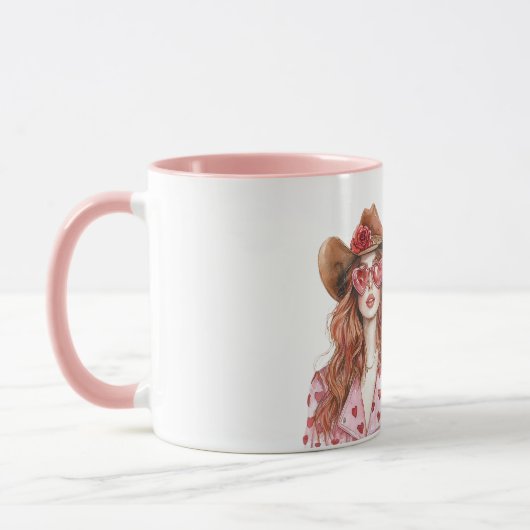 Mug Coeurs Howdy Red Hair Cowgirl (Gauche)