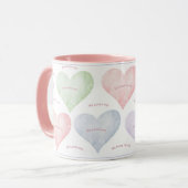 Mug Coeurs Il M'Aime Il M'Aime Pas La Typographie (Devant gauche)