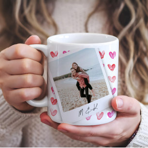 Mug Coeurs instantanés de photos Monogramme