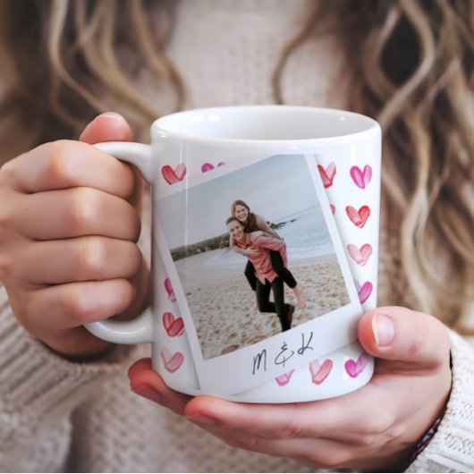 Mug Coeurs instantanés de photos Monogramme