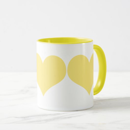 Mug Coeurs jaunes (Devant droit)